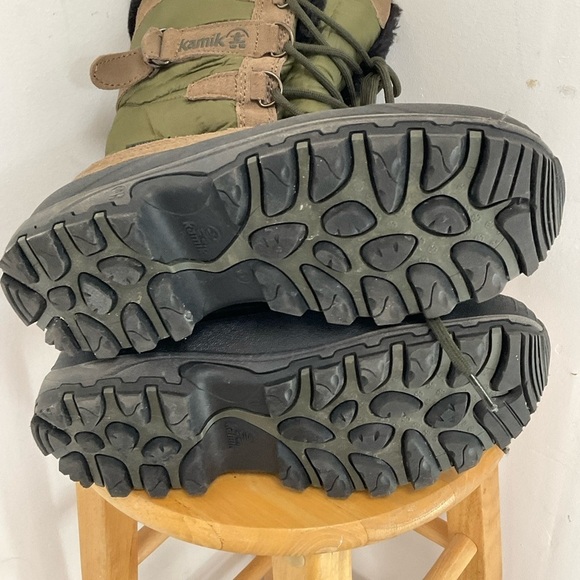 Kamik Boots Womens SnowValley Winter Insulated Tall Green Tan Size 6 - Picture 6 of 8